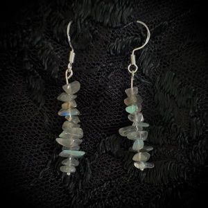 Glowing Labradorite Chip Earrings 925